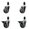 Service Caster 3.5'' Gray Poly Wheel Swivel 1-3/8'' Expanding Stem Caster Set 2 Brakes, 4PK SCC-EX20S3514-PPUB-2-PLB-2-138 - alternate 1